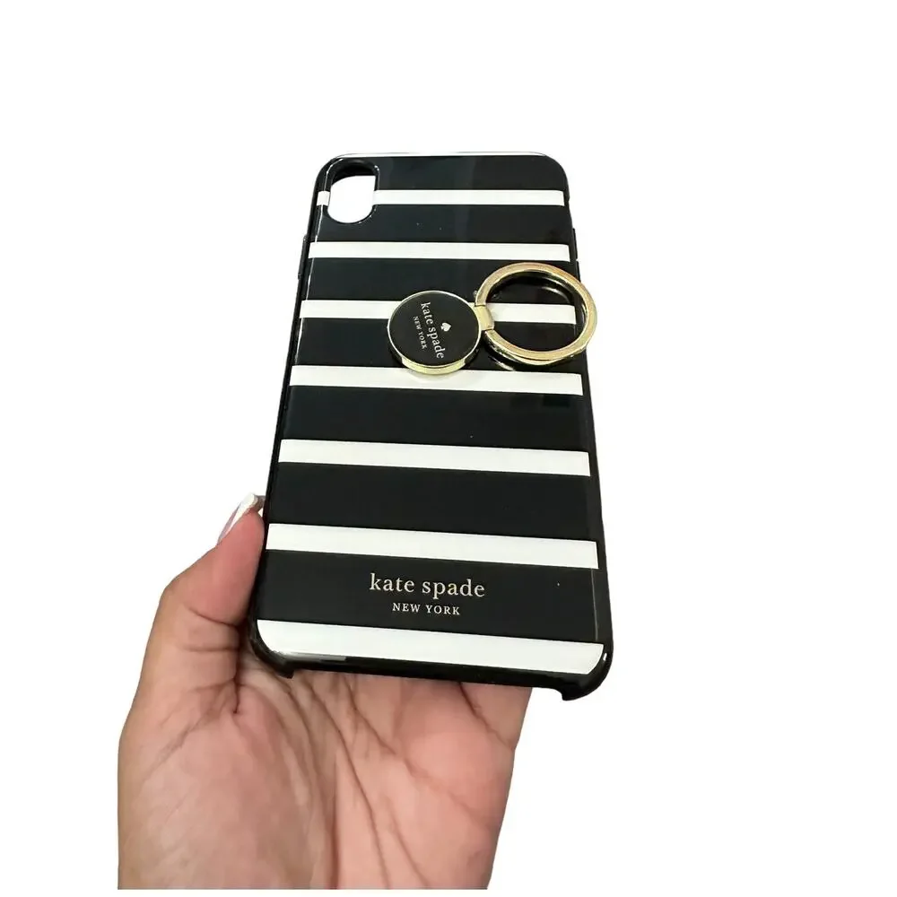 Kate Spade iPhone XS Max Black stripe Ring Stand (used)